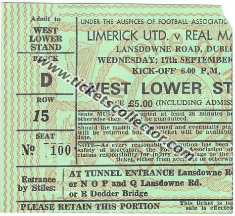 C1 1980-81 Limerick Real Madrid